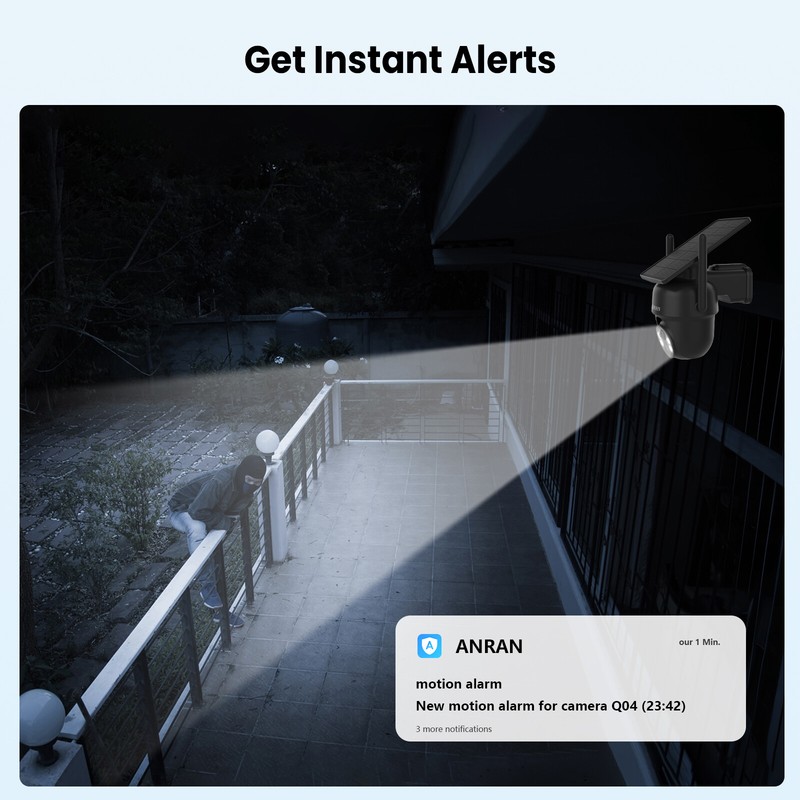 ANRAN 5MP Wireless Home Security Cameras Solar Battery Powered WiFi PTZ Outdoor gallery