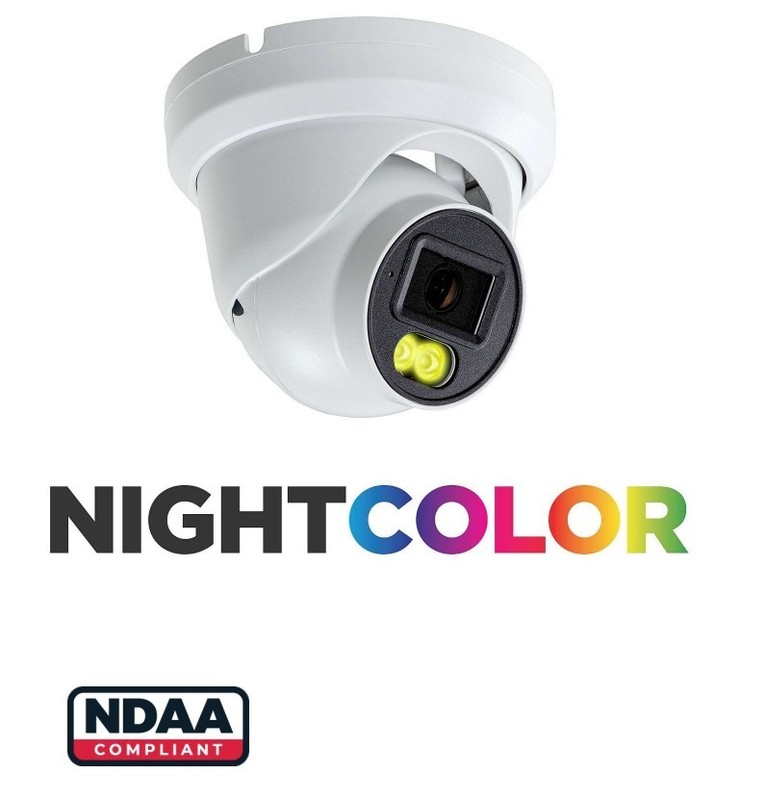 Eyemax 8MP Full Color Turret dome Camera, 2.8mm Wide Lens, POE, Mic, Plug & Plug