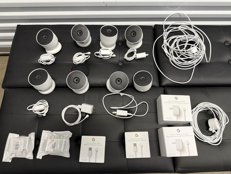 8x Google Nest CamWired 1080p Indoor/Outdoor w/ Cables magnetic Mounts