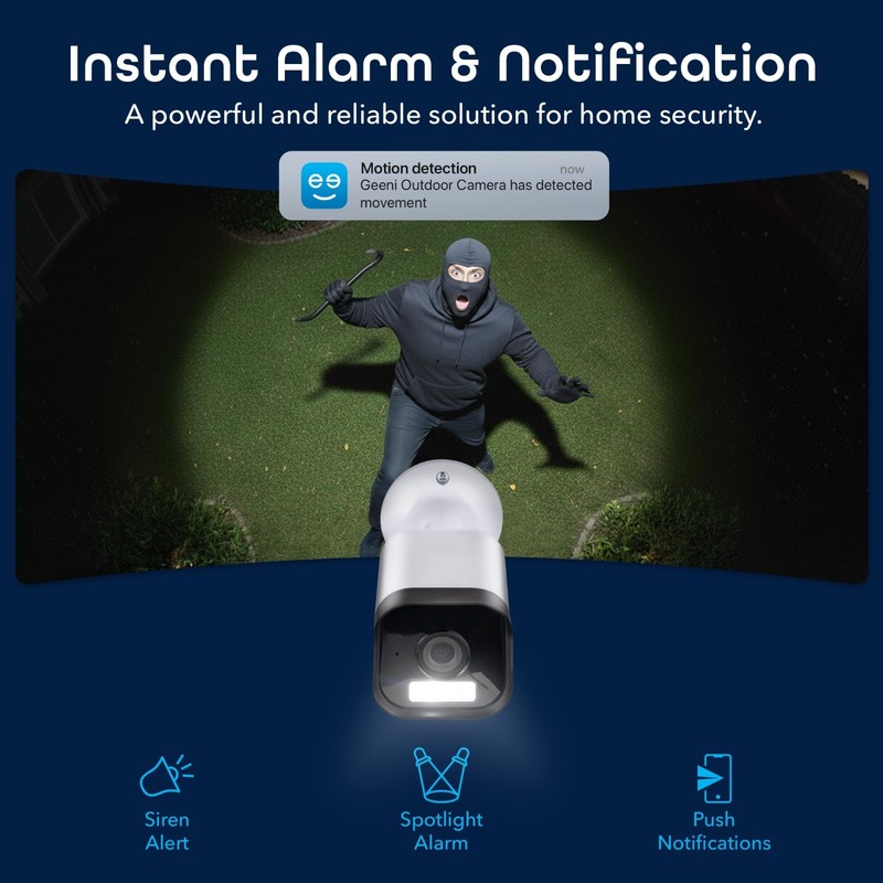 4MP Smart Outdoor Security Camera, 2K Ultra HD Wi-Fi, Color Night Vision, 2-Way gallery