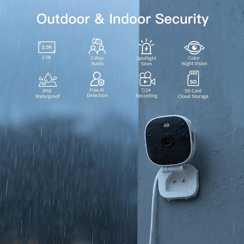 Weatherproof Smart Wi-Fi Security Camera with Live Streaming Capabilities gallery