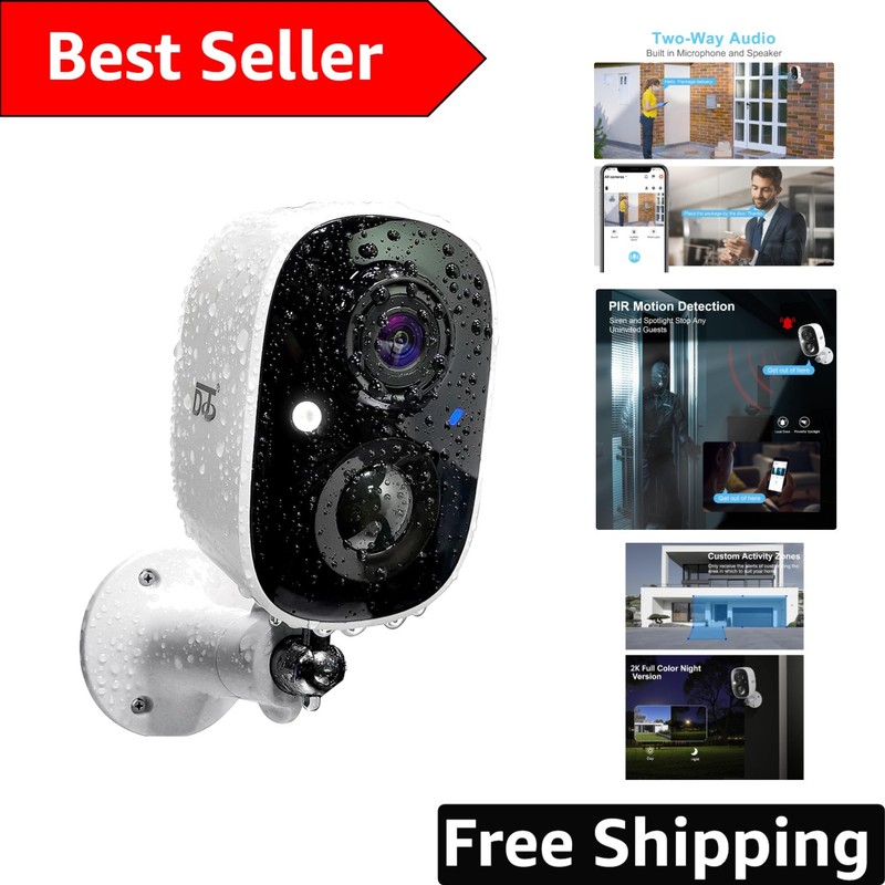 Waterproof Wireless Security Camera – 2K HD Night Vision, Easy Installation