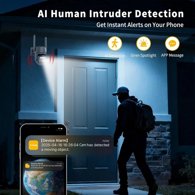 Camara De Seguridad Solar HD Wifi Inalambrica Con Vision Nocturna Para Exterior gallery