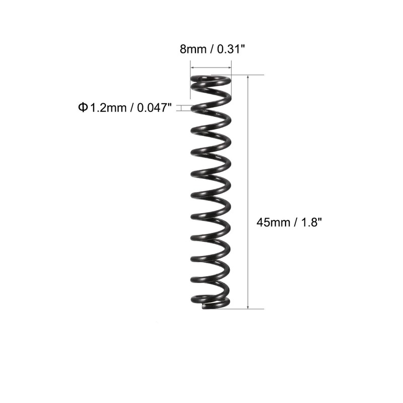 8mm outer diameter 1.2mm wire meter 45mm length compression spring 10pcs gallery