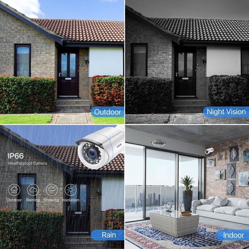 ZOSI 8CH 1080P HD DVR 2MP Home Security Camera System CCTV IR Night Outdoor IP66 gallery