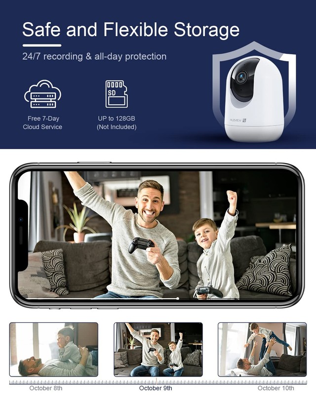 Indoor Security Camera 2K, Pet Camera with Phone App, WiFi Cameras for Home S... gallery
