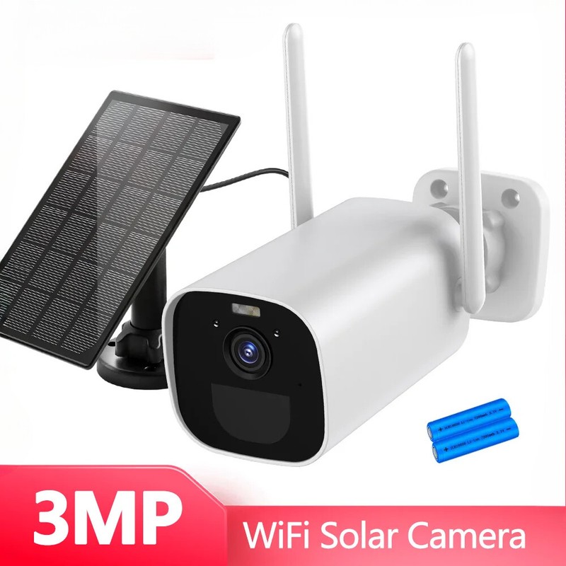 3MP WiFi Solar Camera Outdoor Waterproof Motion Detection Solar Panel Video CCTV