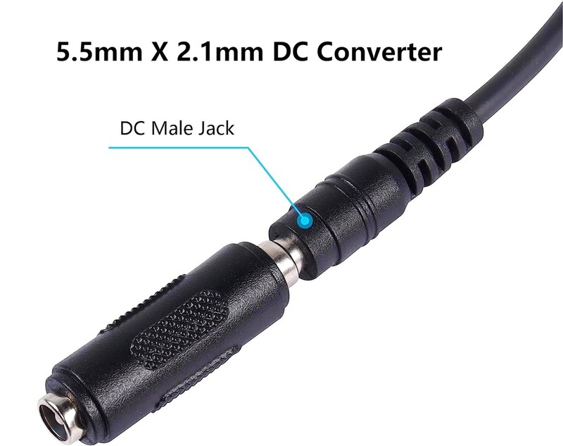 SHANFEILU DC 5.5mm x 2.1mm Female to Power Jack Connector Black gallery