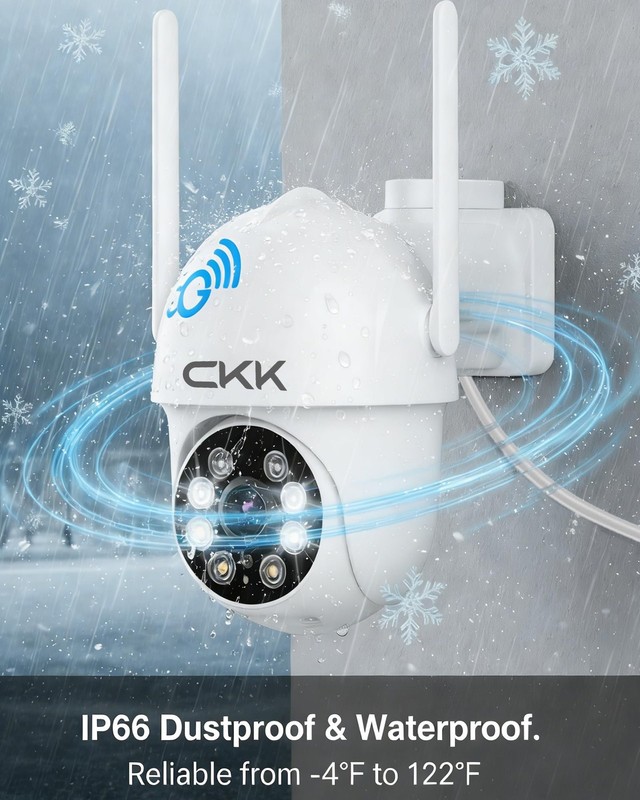 2K Security Cameras Outdoor 2Pack, 2.4G/5G Wireless Home Security Cameras, 36... gallery