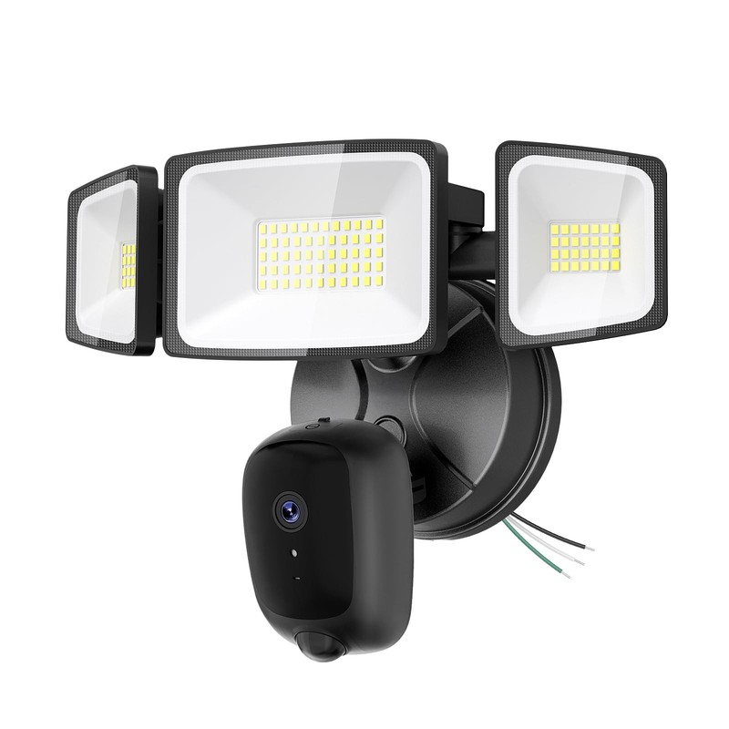 Floodlight Camera Hardwired 6500LM, 2K HD Security Camera Outdoor with Motion…