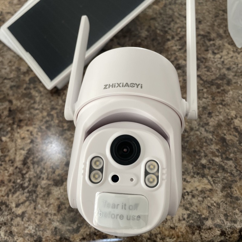 Solar Security Cameras Wireless Outdoor, 3MP Pan Tilt White - Cam gallery