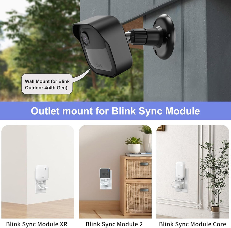 Blink Outdoor 4 (4Th Gen) Wall Mount, Weatherproof Protective Cover and 360 Degr gallery
