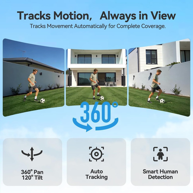 24/7 Continuous Recording Wireless Outdoor Security Camera, 2.4G Wifi, 2K Solar gallery