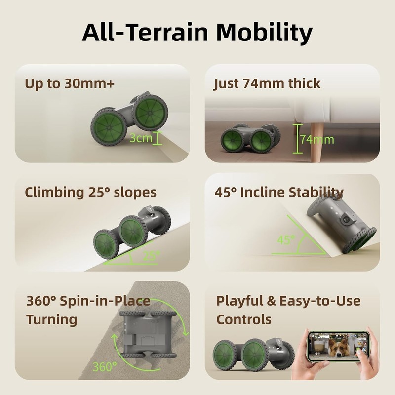 AIONIOS ata05 All-Terrain Robot Camera 1080P Night Vision 150-Day Standby 4WD gallery