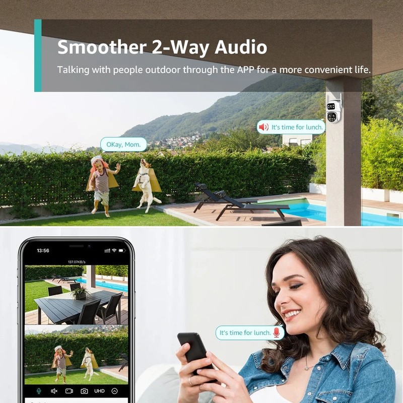 3 Lens HD 9MP WiFi IP Camera Wireless Outdoor CCTV PTZ Home Security IR Camera gallery