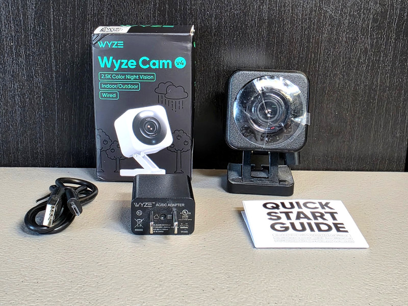 Wyze Cam v4 -Black, 2.5K Color Night Vision, Indoor/Outdoor, Wired