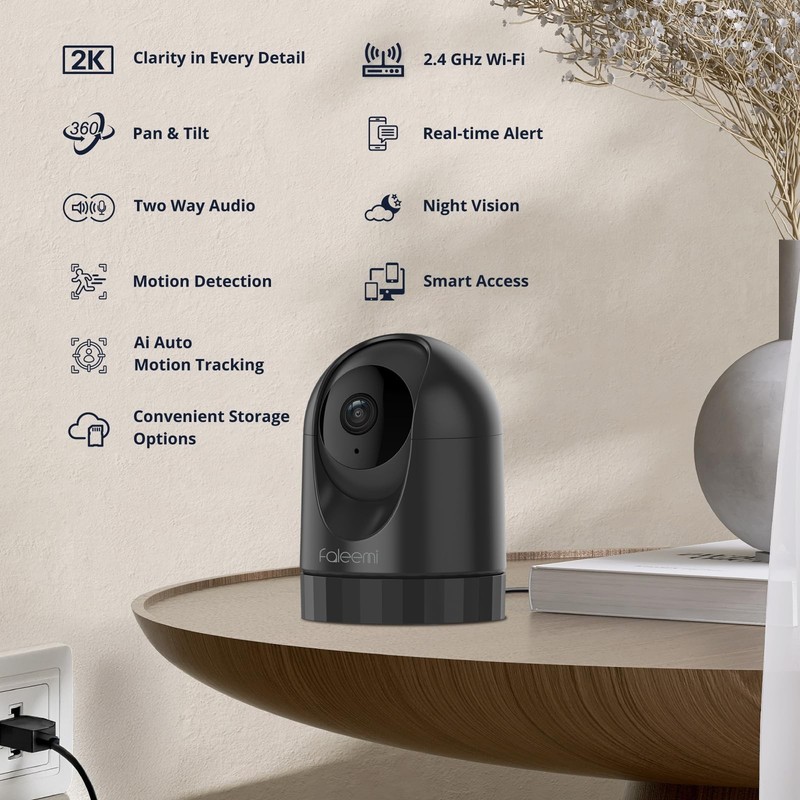 2K Pan/Tilt Indoor WiFi Security Camera with Motion Detection & Auto Tracking... gallery
