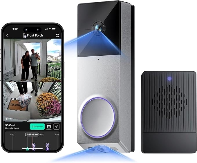 Video Doorbell 2K Dual Camera Battery Powered WiFi Color Night Vision 2-Way gallery