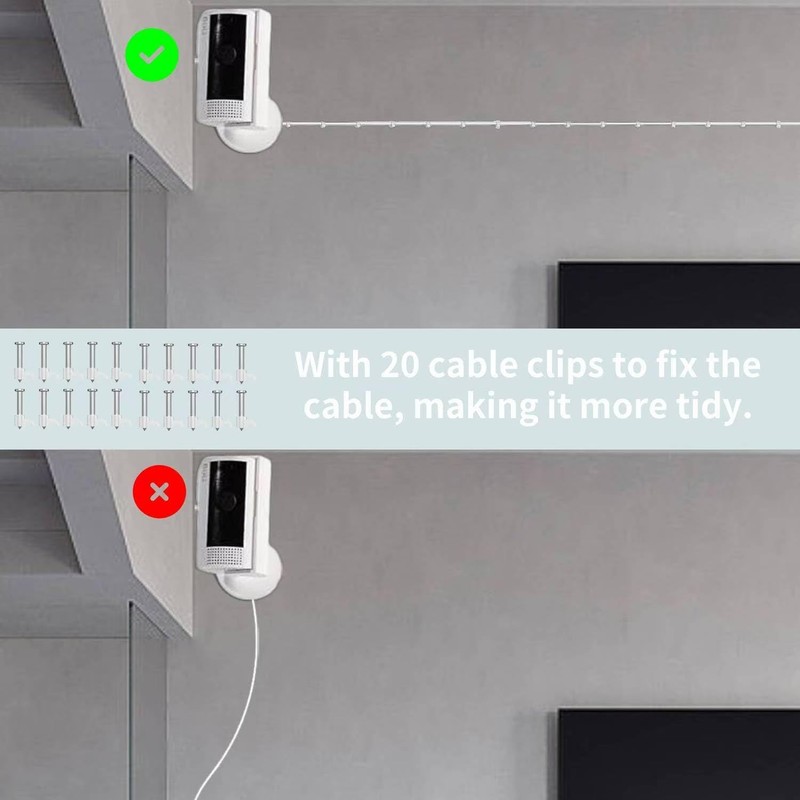 Micro USB Camera Extension Cable for Wyze, [2-Pack, 30ft] Power white gallery