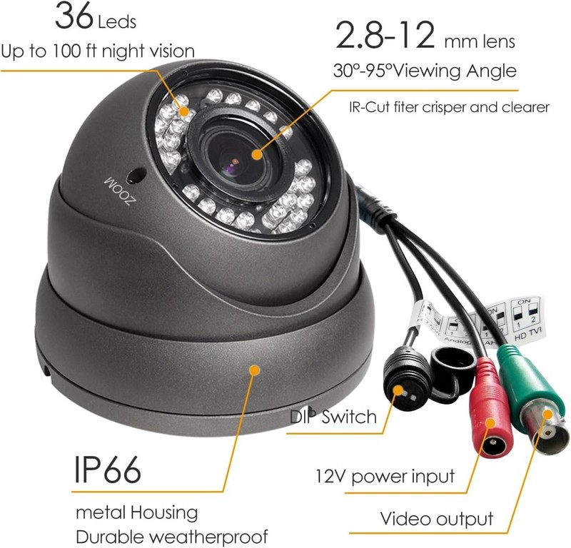 Vandal-Proof Outdoor Security Camera with 100ft Night Vision & HD Resolution gallery