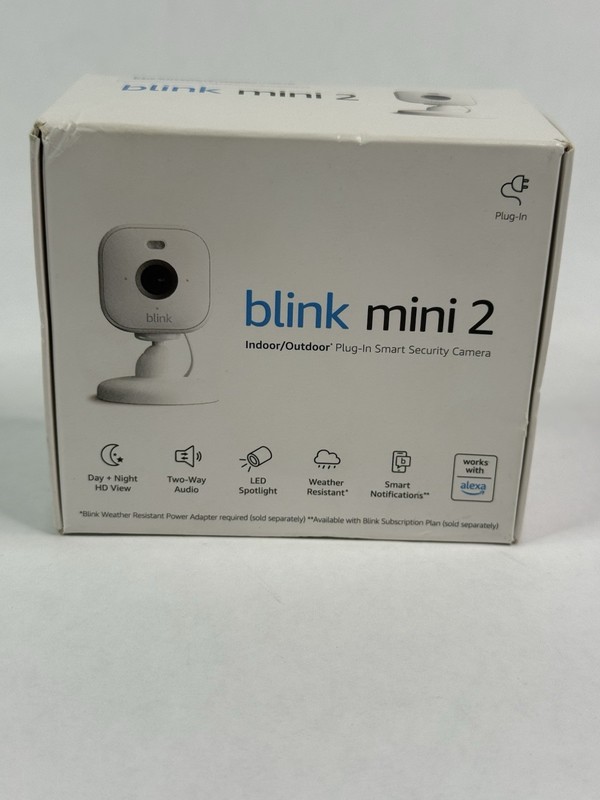 Blink Mini 2 Security Camera Webcam 1080p Home Pet Plug In With Mic Day/Night