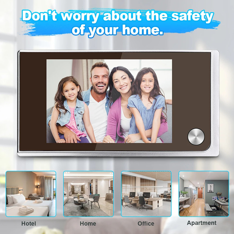 Awapow 3.5 Inch Doorbell Peephole Viewer Digital Door Camera 120° LCD 2 Million gallery