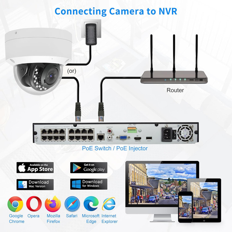 8MP 4K Poe IP Vandal Dome Security Camera Outdoor, H.265 IP Network Poe Camera w gallery