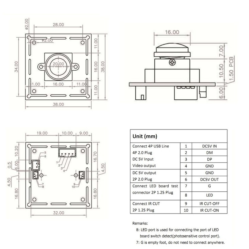 ELP USB Camera Module H.264 1080P Web Camera w/ 180degree fisheye Lens HD Webcam gallery