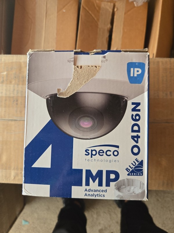 Speco O4D6N 4MP H.265 AI IP Dome Camera with IR 2.8mm Fixed lens White New Open