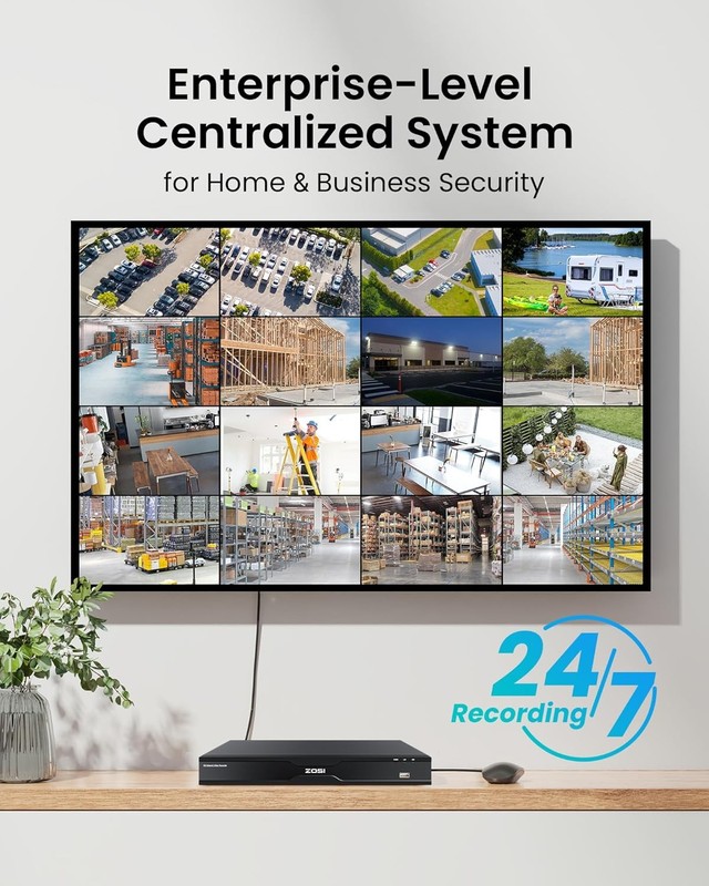 ZOSI 4K 32CH PoE Security Camera System 8MP PTZ Outdoor Cameras Auto Human Track gallery