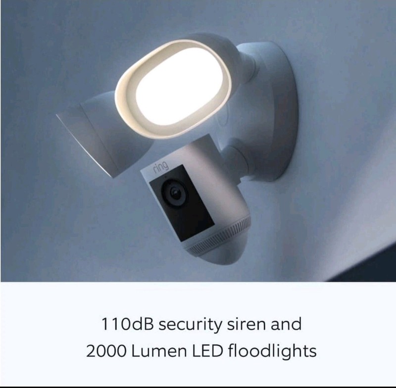 Floodlight Cam Pro Wired Security Camera with 2K Video, Ring Vision, Black gallery
