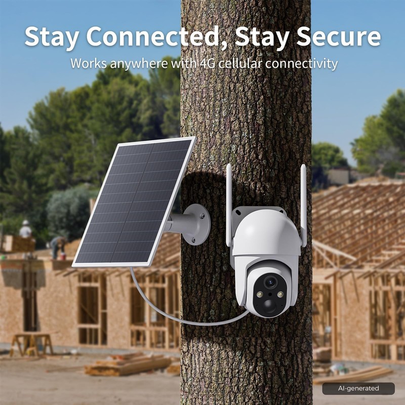 4G LTE Solar Security Camera with 360° Live View & Night Vision | 2 Pack gallery