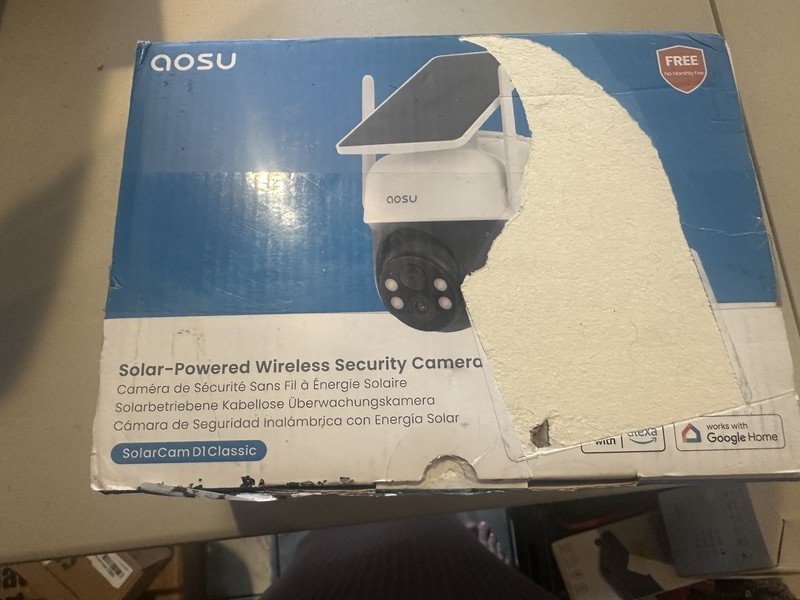 AOSU SolarCam D1 Classic PTZ 3MP Solar-Powered Wi-Fi Outdoor Camera White