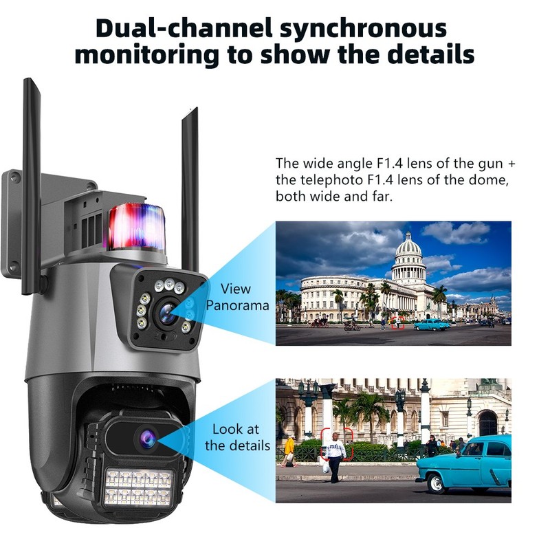 4MP Dual Lens 4K WiFi Security Camera Zoom Outdoor Home Night Vision CCTV PTZ gallery