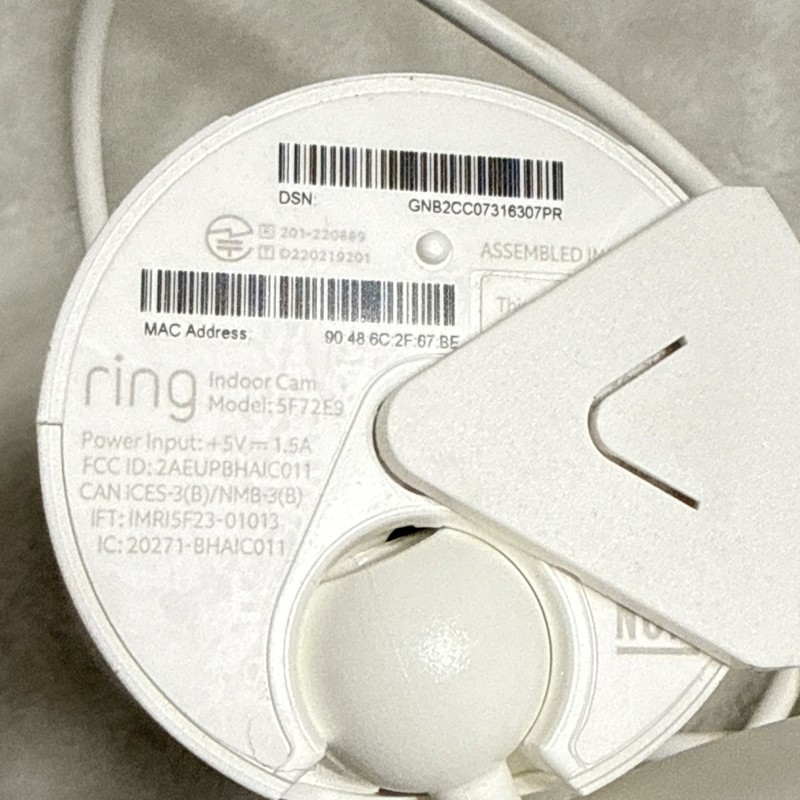 Ring Indoor Cam Model 5F72E9 Wi-Fi Indoor Camera - White gallery
