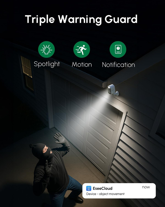 4MP Security Cameras Wireless Outdoor, 4 Cam-Kit, Solar Powered Home Security Ca gallery