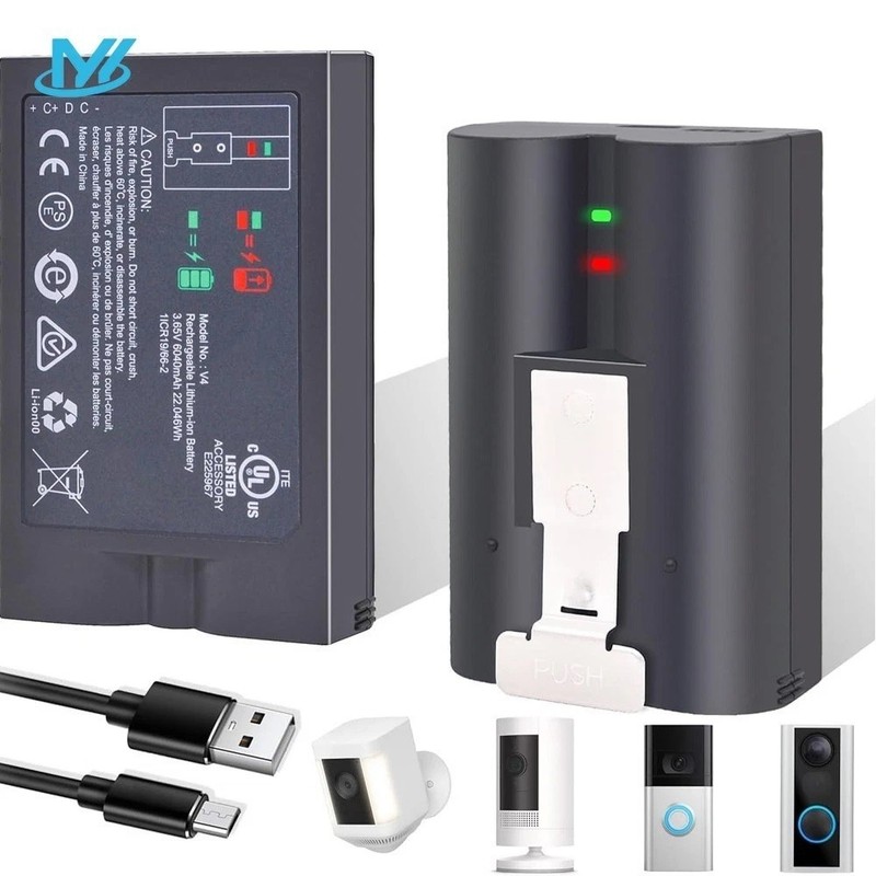 2 Pack Ring V4 Battery for Ring camera Doorbell Solar Floodligh 2/3/4/3 plus NEW gallery
