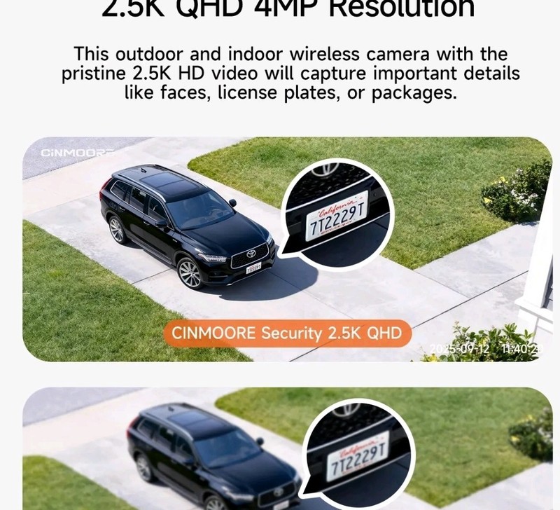 Wireless 2.5k Magnectic HD Video Night Vision Motion Detection Security Camera gallery