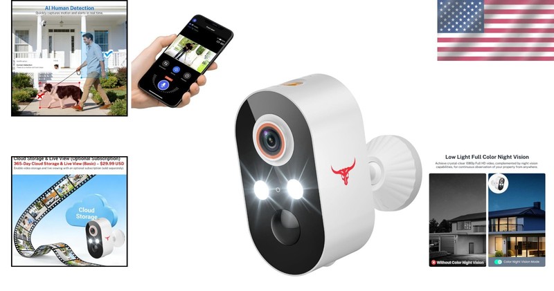 1080P Wireless Outdoor Security Camera - 120° Wide Angle for Ultimate Coverage gallery