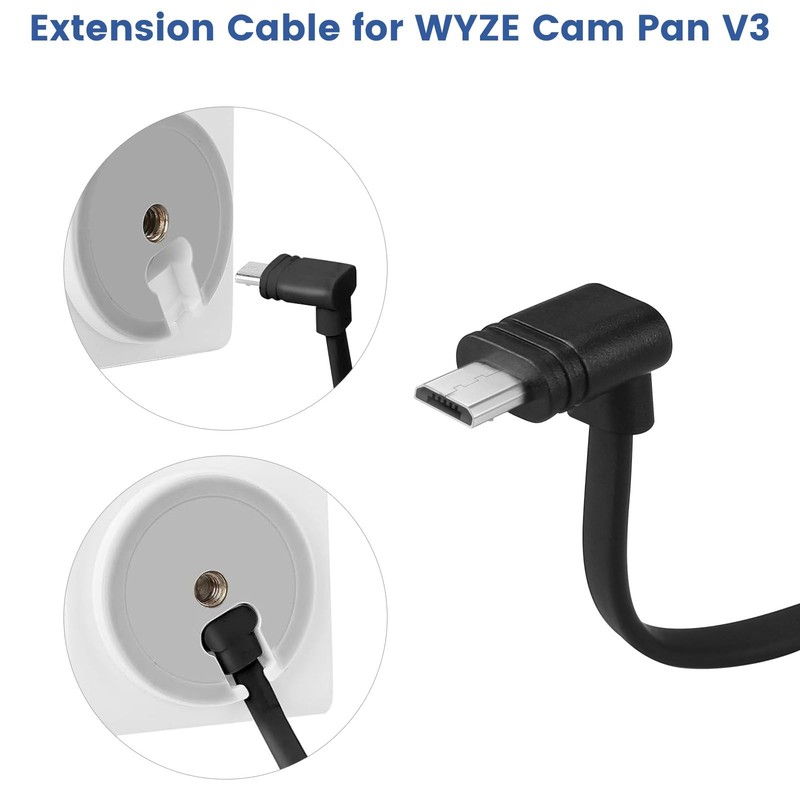 60 ft Extension Cable for WYZE Cam Pan V3 Outdoor Camera, L-Shaped Flat Power... gallery