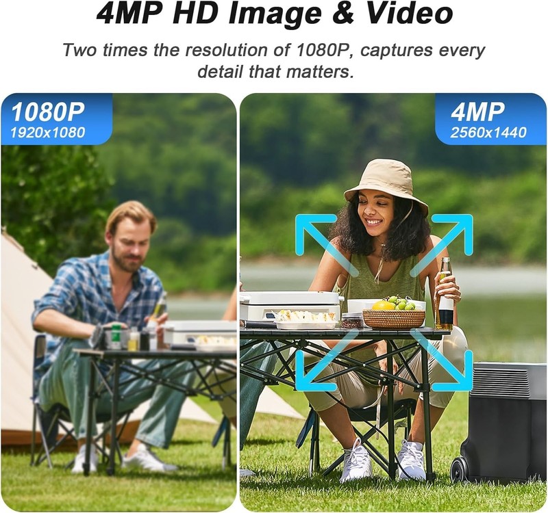 2K Dual Lens Solar Security Camera Wireless Outdoor, No Wires Needed, 2.4G & ... gallery