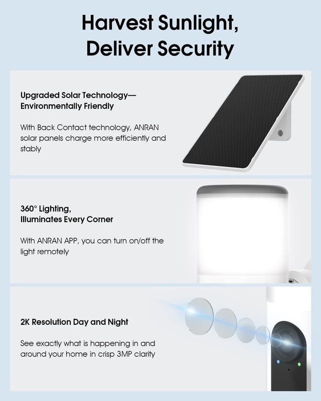 Solar Security Cameras Wireless Outdoor with Light gallery