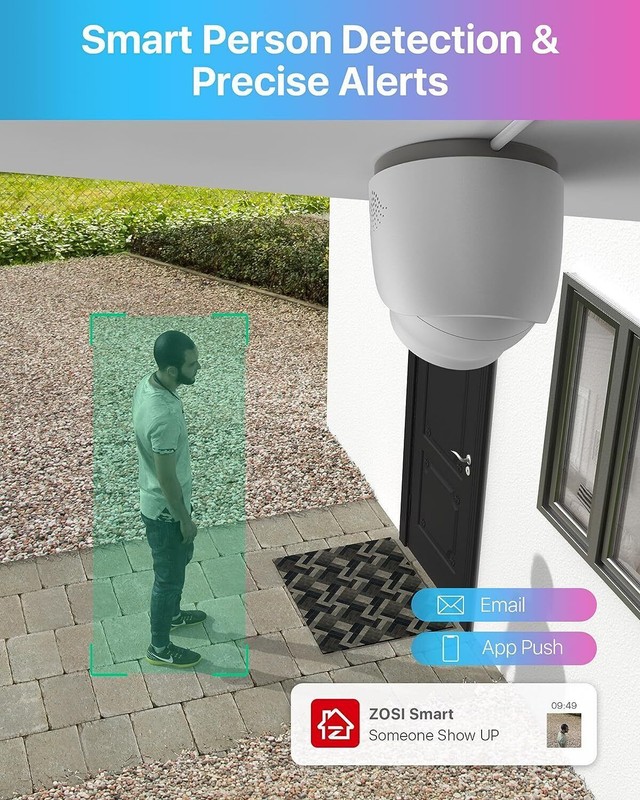 ZOSI 2Pack 4MP 2.5K Add-On PoE IP Camera Outdoor Security AI Human Detection gallery