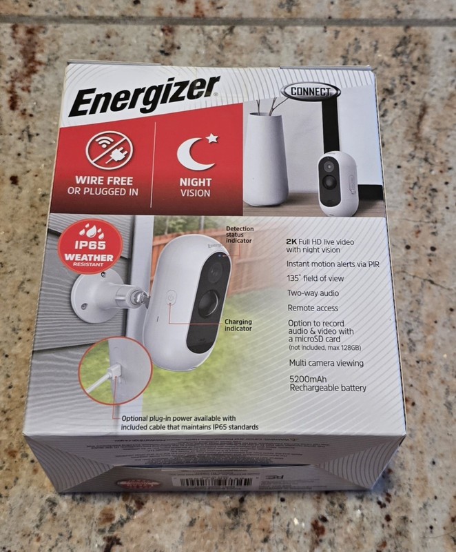 Energizer Smart 2K Outdoor Battery Security Camera - Wireless Rechargeable NEW gallery