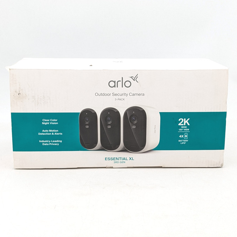 Arlo Essential XL 3rd Gen Outdoor Security Camera 3-Pack (VMC3382-100NAS)