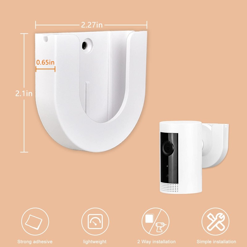 2 Pack Strong Adhesive Wall Mount for Ring Indoor Cam 2nd & 1st Gen No Drilling gallery