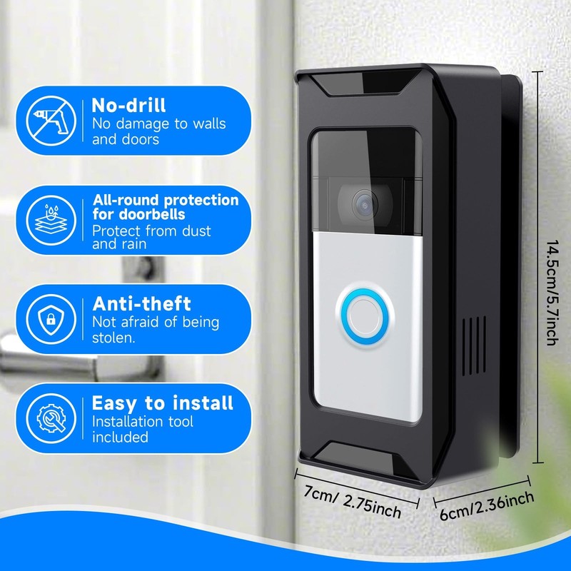 Anti-Theft Video Doorbell Mount Compatible with Ring/Blink Wireless Camera Do... gallery