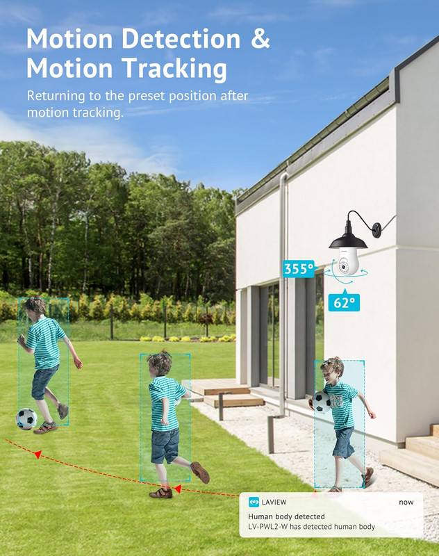 4MP Wireless Security Camera 360° with Motion Detection, 2 Pack gallery