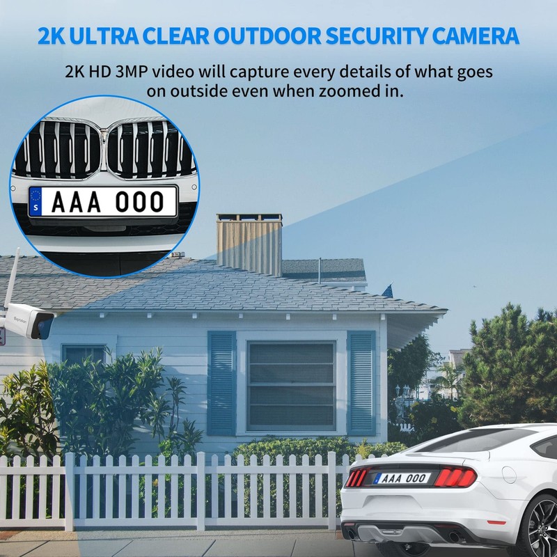 4 Pack Outdoor 2K，WiFi Cameras for Home Outside with Motion Detection Trackin... gallery