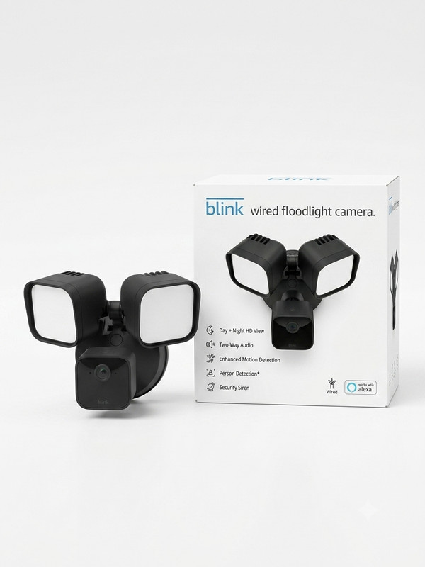 Blink Wired Floodlight Camera — 2600 Lumens | New in Box | Person Detection